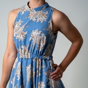 Small Floral Blue Under Skies Dress